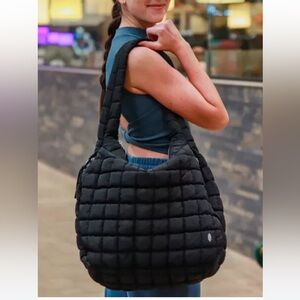 Free people Black Quilted Tote Bag